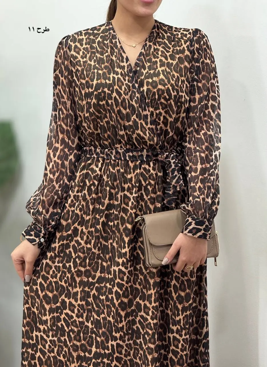 پیراهن بلند حریر آستردار آوا کد 4397